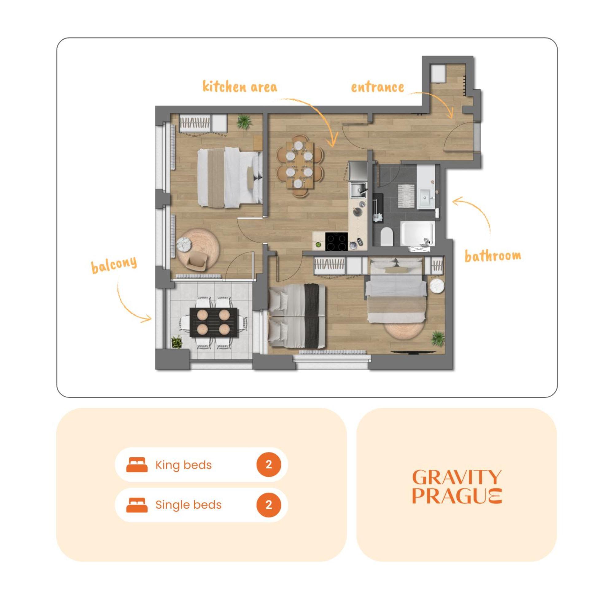 Appartamento Bright 2Br - 4Th Floor, Balcony, Free Parking By Gravity Praga Esterno foto